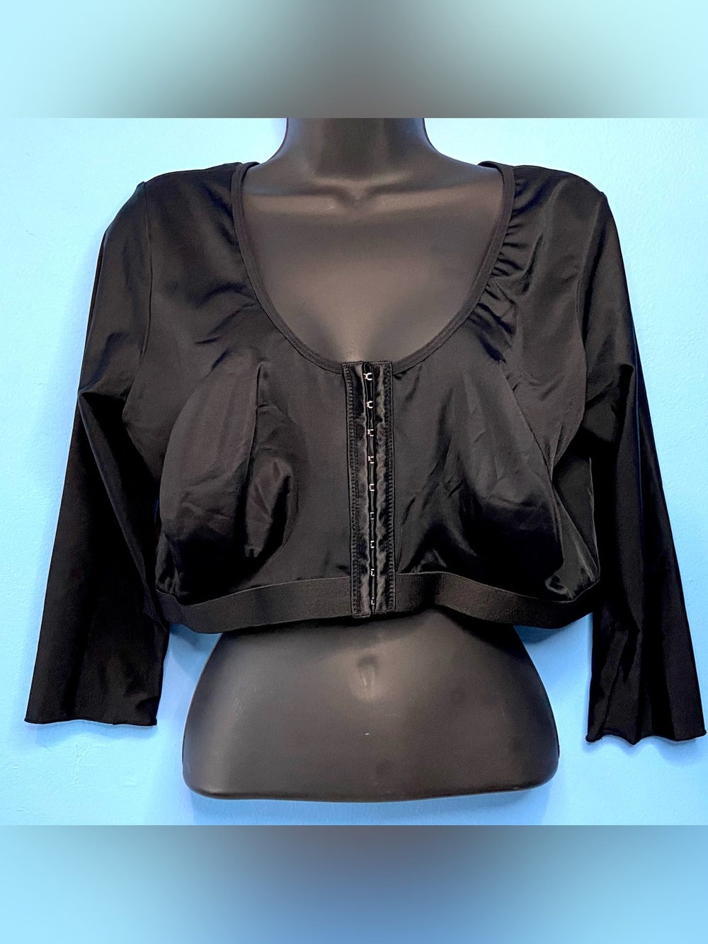 Black Front-Hook Crop Top Jacket - Women